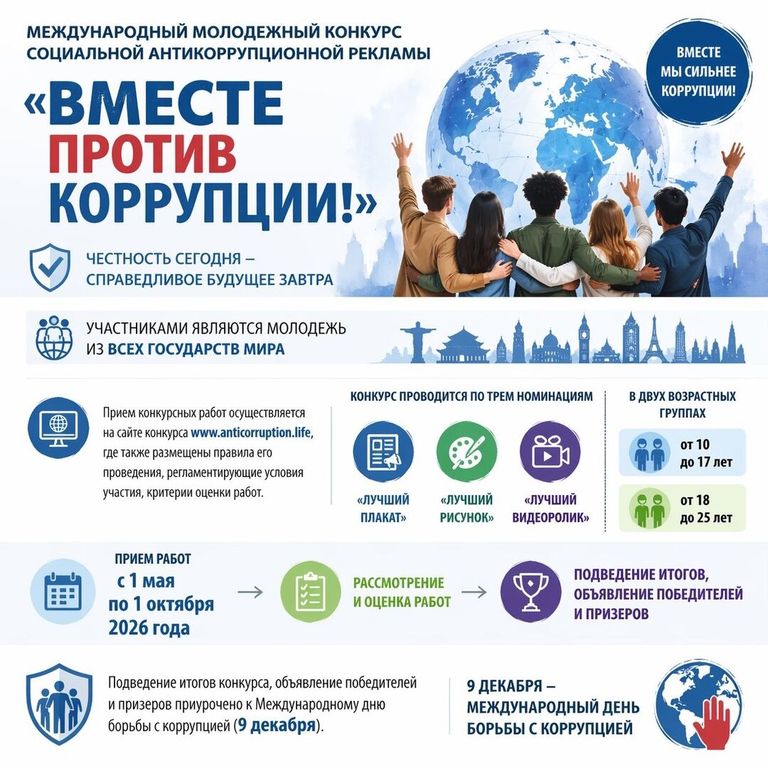 Международный молодежный конкурс социальной антикоррупционной рекламы «Вместе против коррупции!»