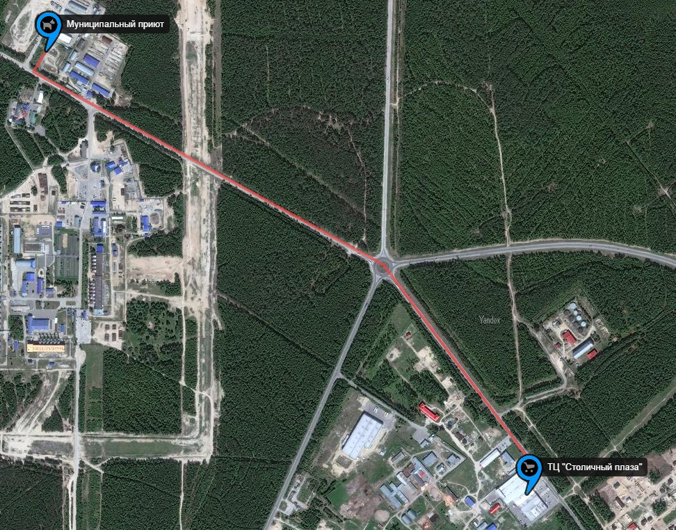 Карта проезда к муниципальному приюту