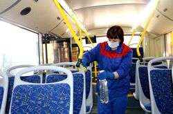 В Югорске проводится дезинфекция городского автотранспорта  